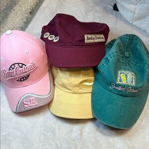 4 Assorted colored Hats -Harley-Davidson-Sanibel-SA-Heart. EUC